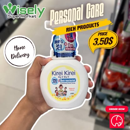 洗手液Kirei Kirei Refreshing Grape Foaming Hand Soap / សាប៊ូលាងដៃ Kirei Kirei ក្លិនទំពាំងបាយជូរ / 狮王 Kirei Kirei 奇丽洁葡萄清爽泡沫